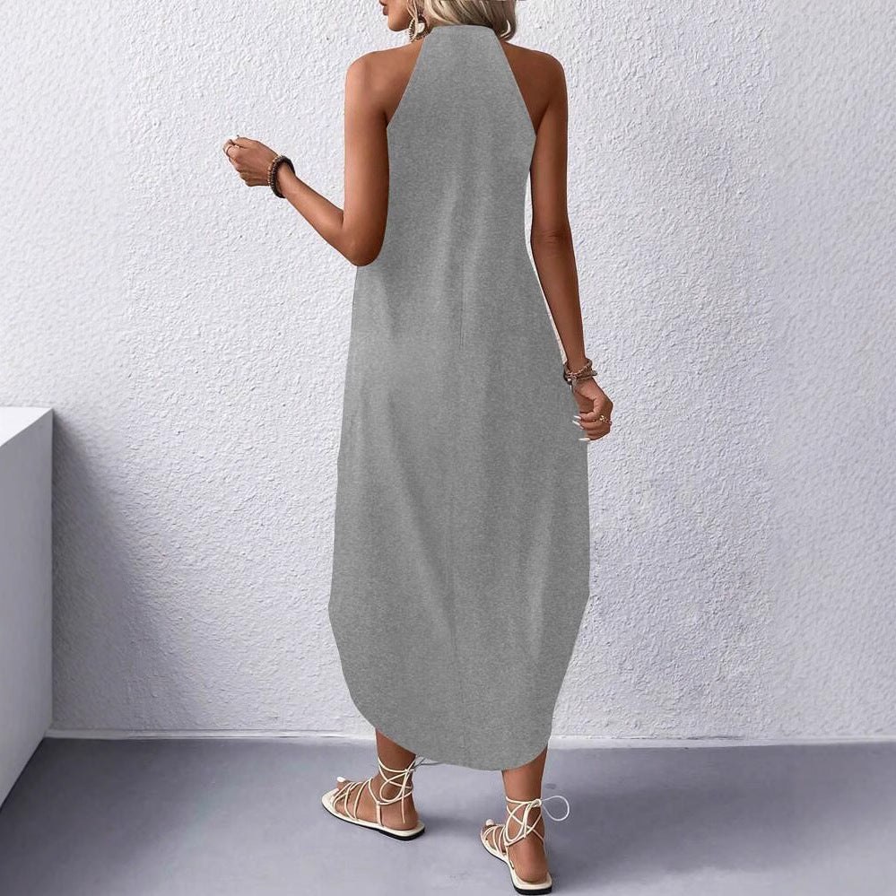 Robe maxi d'été décontractée pour femmes avec un élégant dos nu et des poches pratiques Chic und Stil