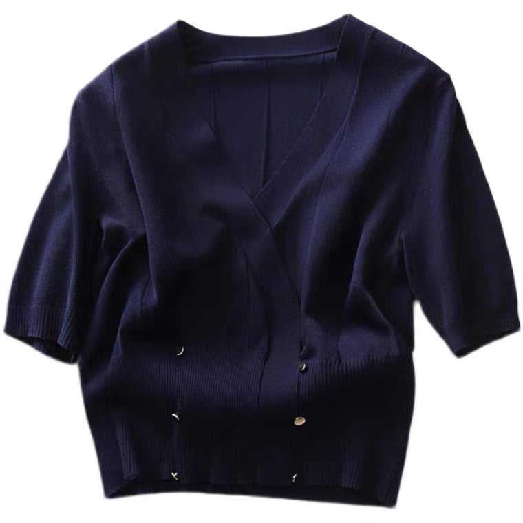Haut en tricot à manches courtes pour femmes Chic und Stil