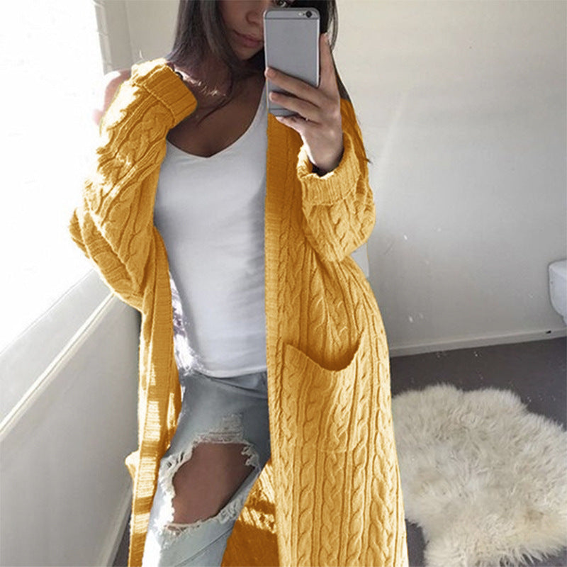 Veste en tricot pour femmes avec motif en cable et grandes poches Chic und Stil