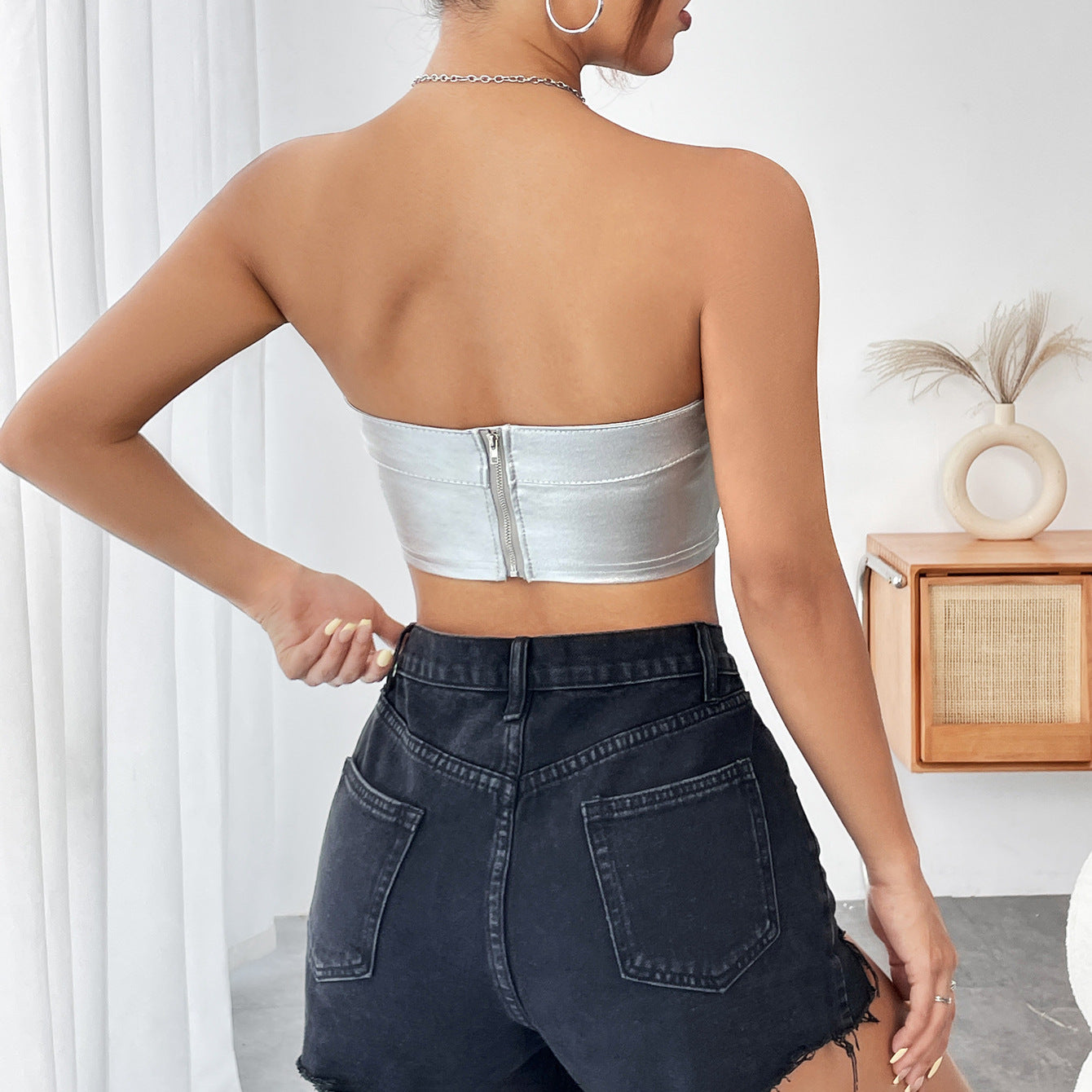 Top bustier femme au design chatoyant avec une coupe raffinée Chic und Stil