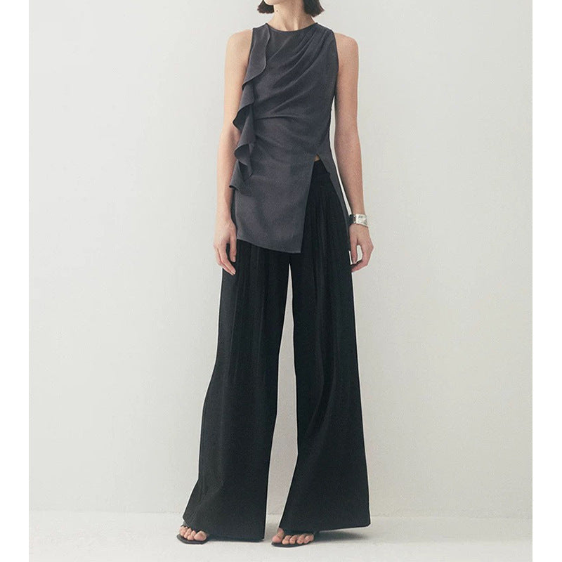 Top à volants asymétrique pour femme Chic und Stil