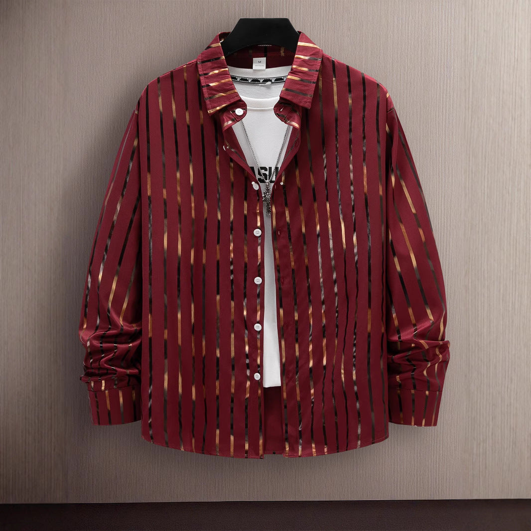 Chemise button-up à rayures slim-fit élégante pour hommes Chic und Stil