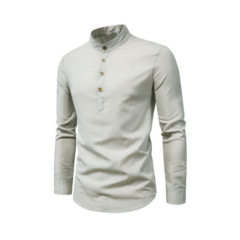 Chemise à manches longues pour hommes avec décolleté Henley et patte de boutonnage décorative Chic und Stil