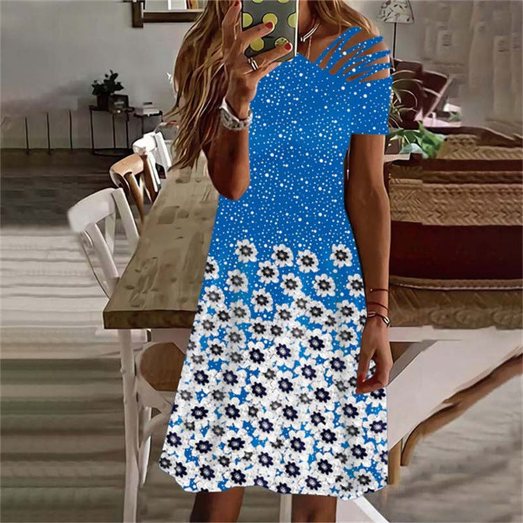 Robe haute-bas florale Damen Chic und Stil