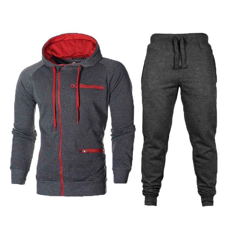 Vêtements pour hommes combinaison sportive en hoodie et pantalon de jogging avec poches zippées modernes Chic und Stil