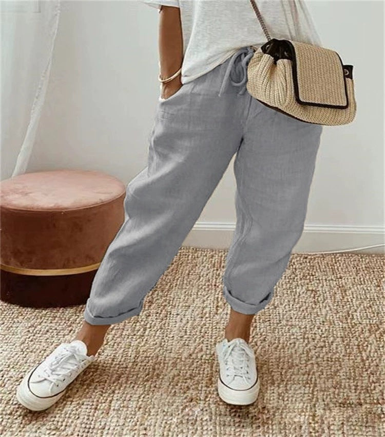 Pantalon Chino décontracté et confortable pour femmes avec ceinture élastique Chic und Stil