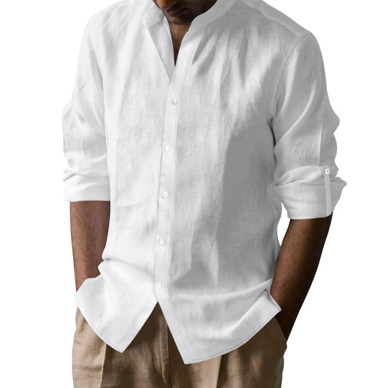 Chemise décontractée à manches longues pour hommes avec col Henley en matériau respirant Chic und Stil