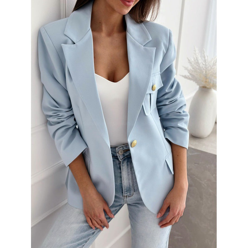 Blazer cintré classique à double bouton pour femmes avec détail de poches Chic und Stil