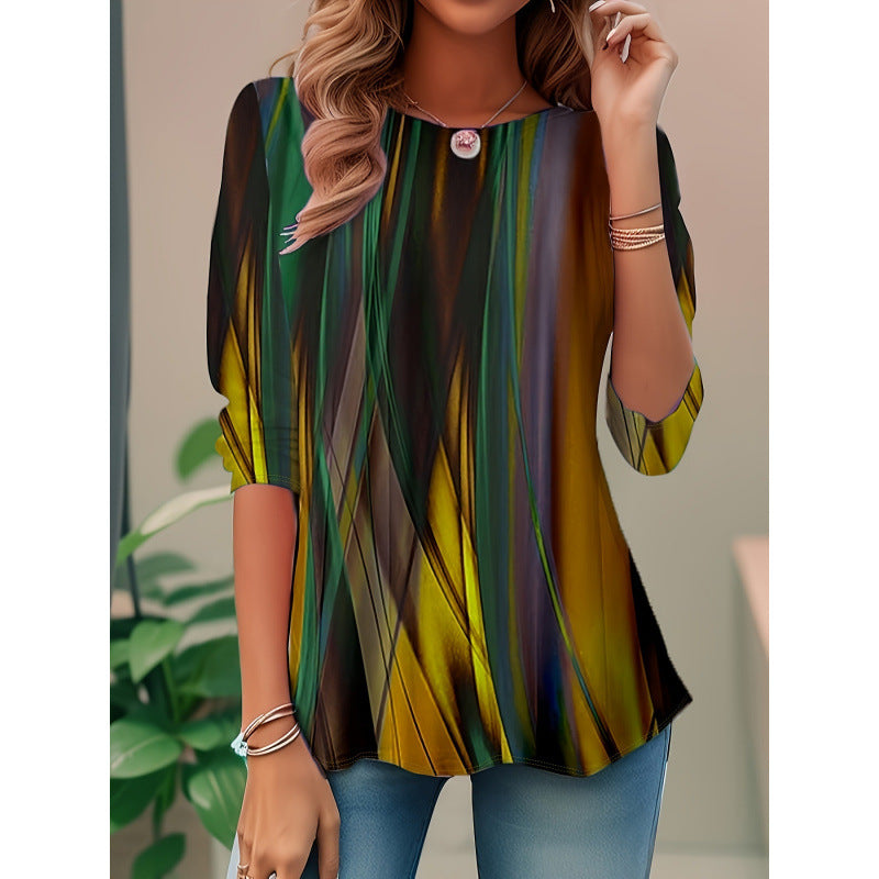 Blouse pour femmes avec motif abstrait et coupe décontractée Chic und Stil