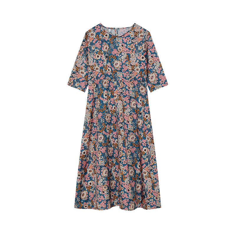 Robe midi florale fluide pour femmes chic et stylée