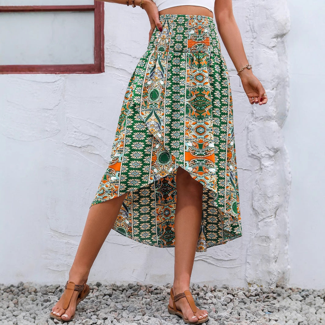 Jupe maxi femme avec coupe asymétrique et design floral Chic und Stil