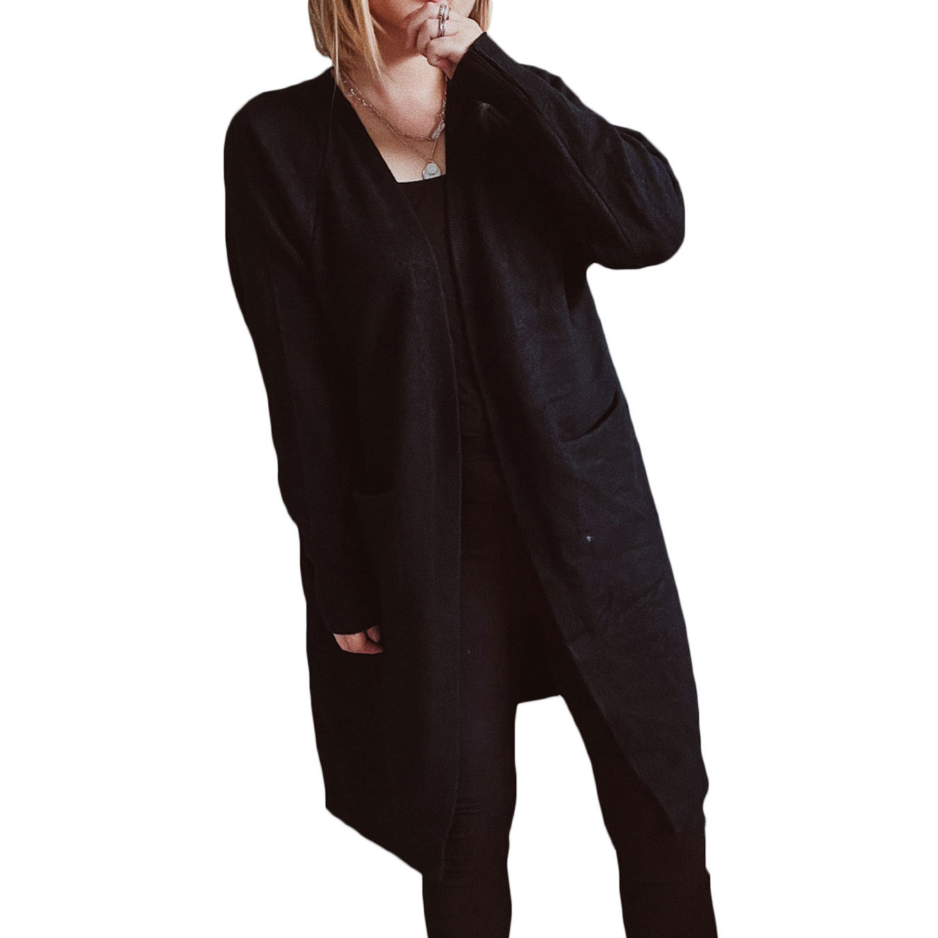 Cardigan en tricot décontracté pour femmes avec devant ouvert et poches pratiques Chic und Stil