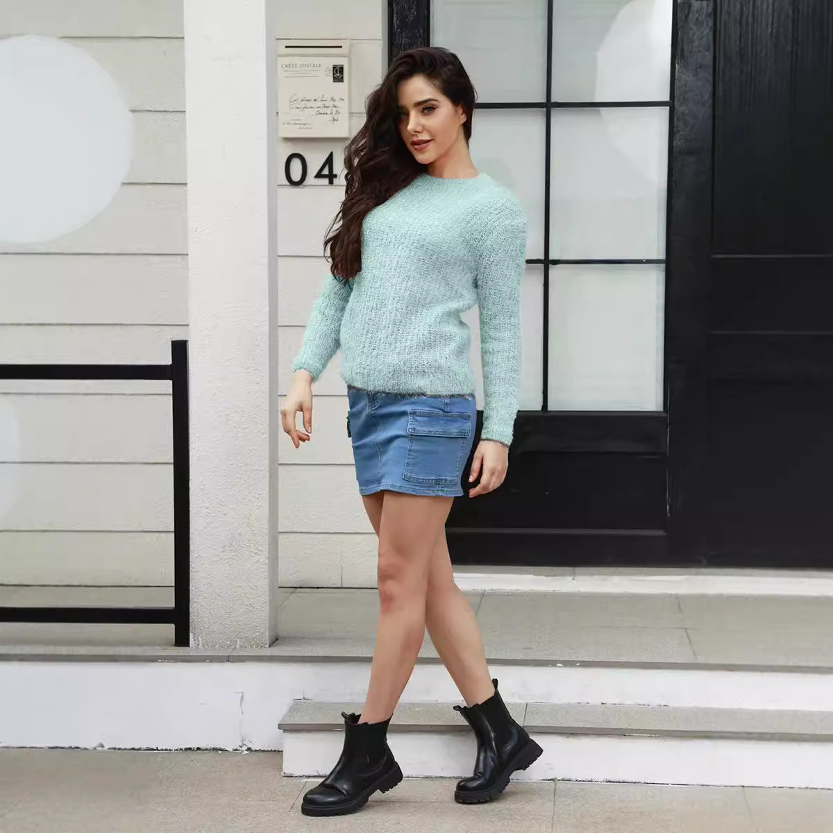 Dames Pull en maille confortable avec coupe décontractée et texture fine Chic und Stil