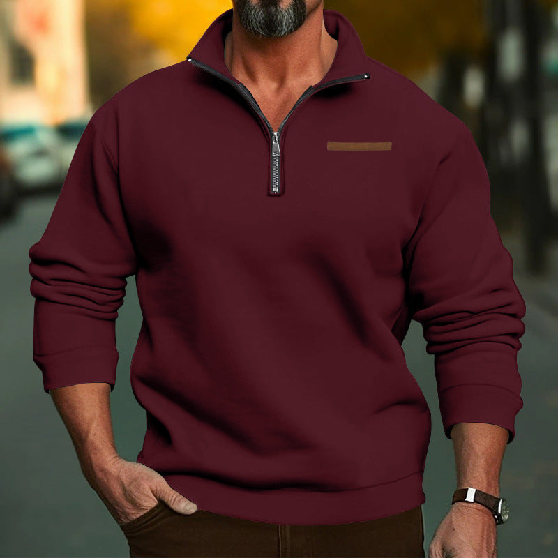 Pull sportif pour hommes avec demi-zip et tissu de haute qualité Chic und Stil
