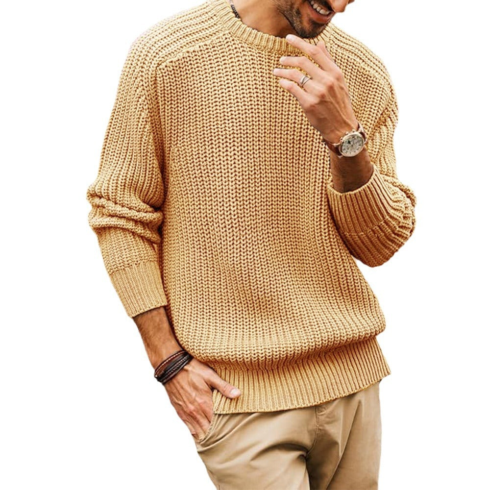 Pull en gros tricot pour hommes avec col rond et coupe décontractée Chic und Stil