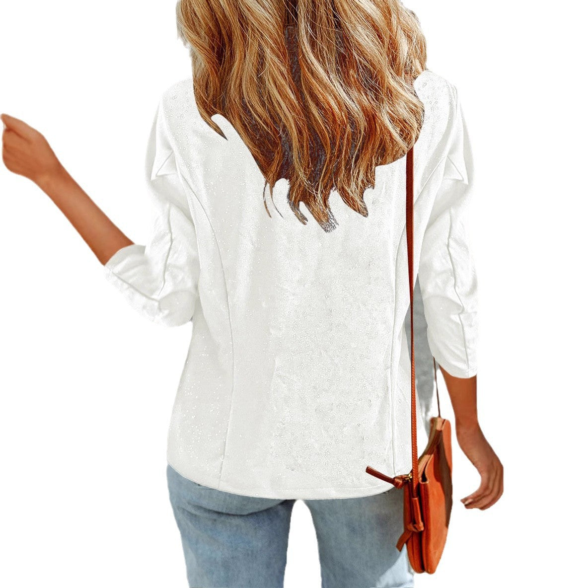 Veste blazer scintillante pour femmes avec une silhouette féminine et un élégant revers Chic und Stil