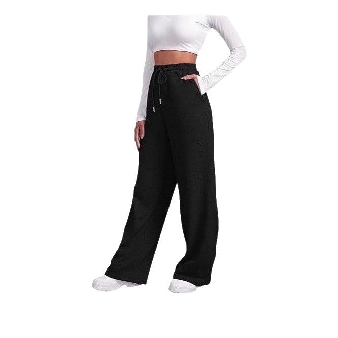 Comfortable athletic pants for ladies with elastic waist and side pockets Chic and Style