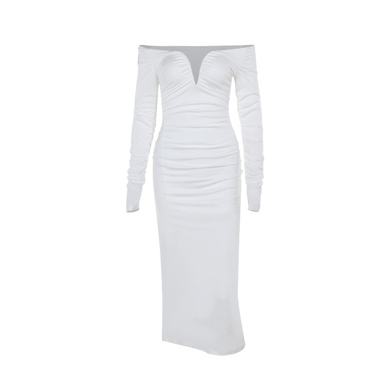 Robe midi à décolleté plongeant off-shoulder Chic und Stil pour femmes