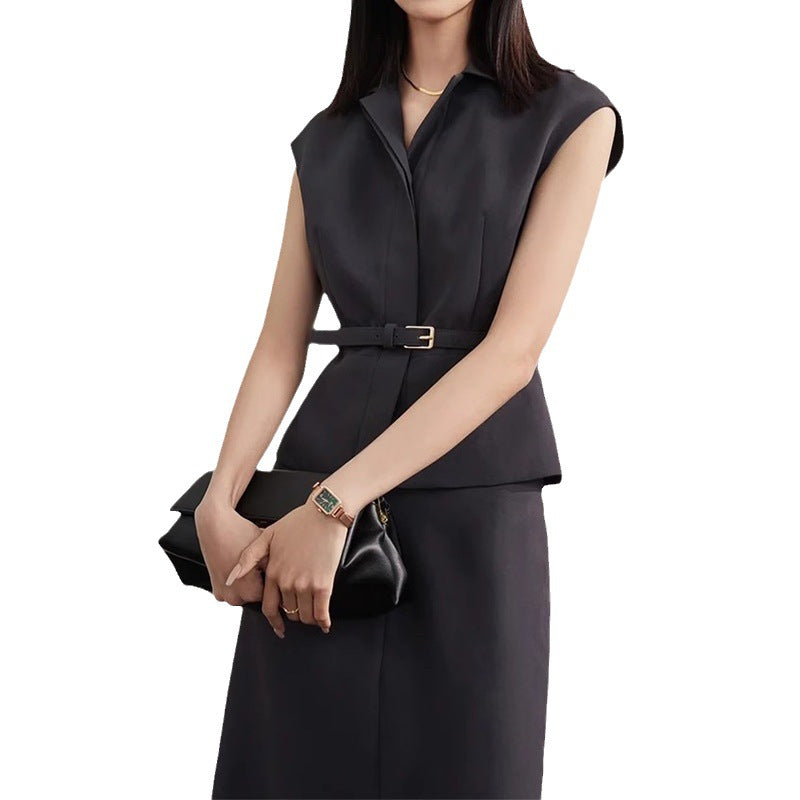 Robe midi ajustée pour femme avec ceinture Chic und Stil