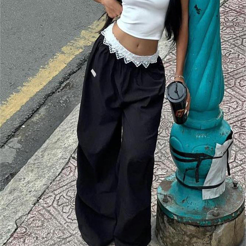 Pantalons Palazzo pour femmes avec jambe large et dentelle Chic und Stil