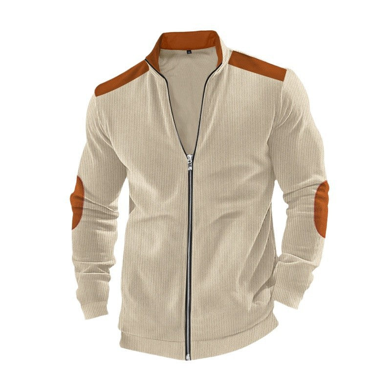 Veste de sport pour homme avec fermeture éclair et détails en simili cuir Chic und Stil