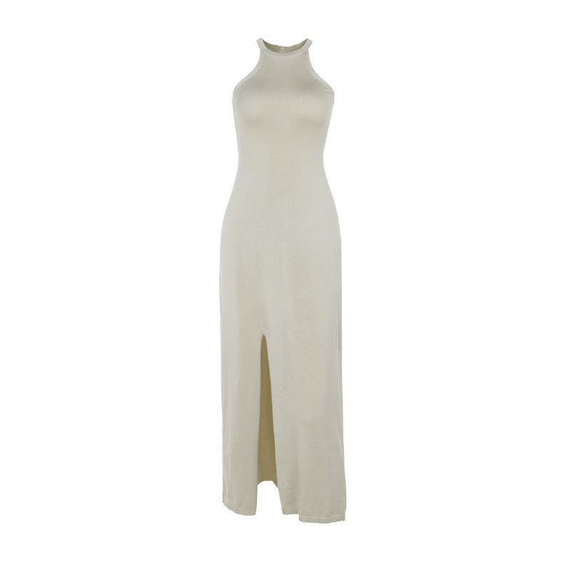 Robe maxi à dos nu à col haut Chic und Stil pour femmes