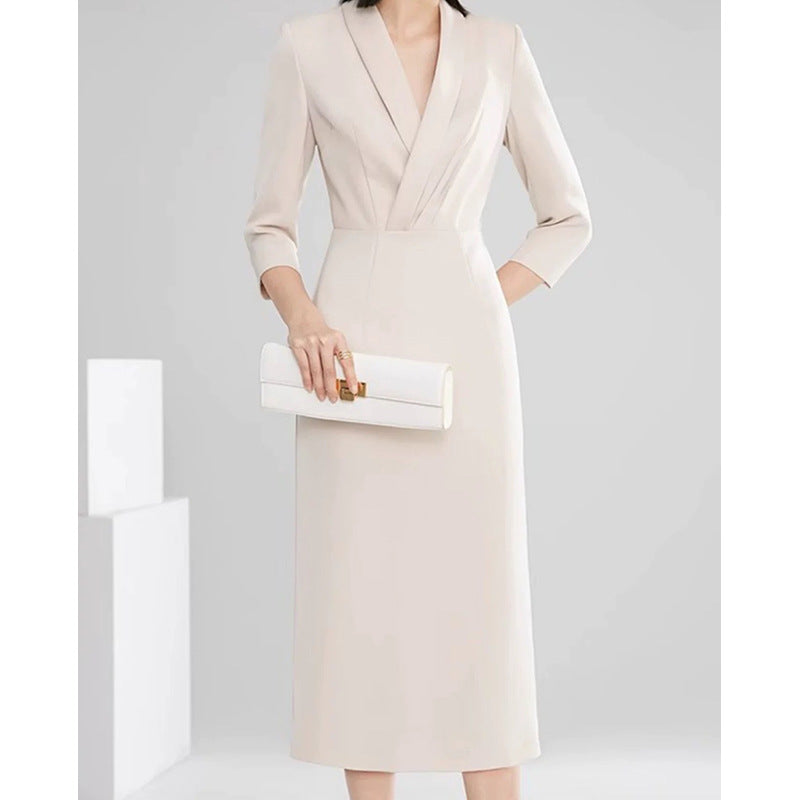 Robe portefeuille midi élégante pour femmes Chic und Stil
