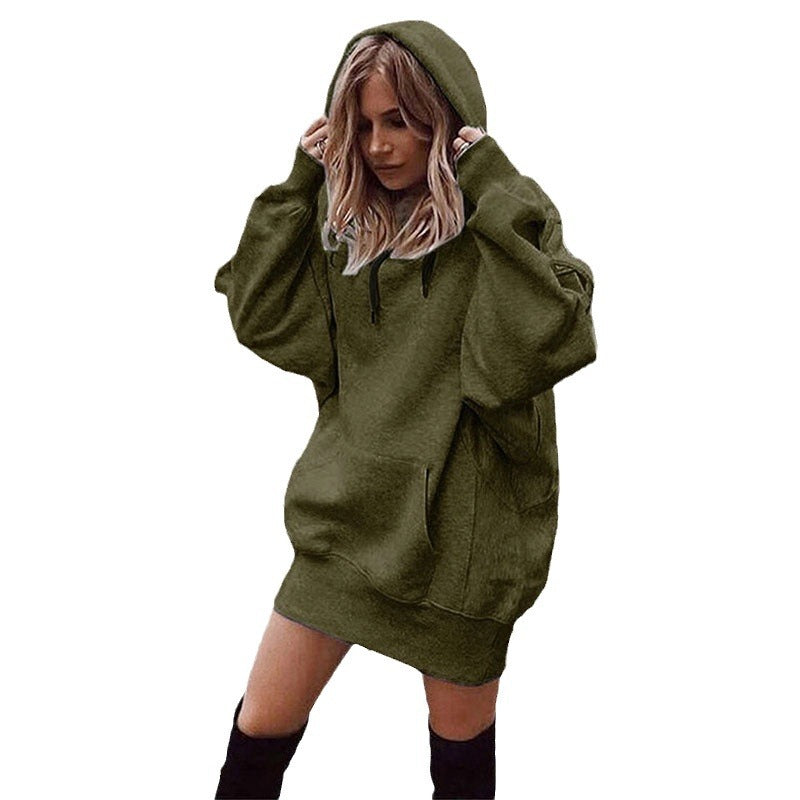 Robe hoodie pour femmes au style oversize décontracté avec poche kangourou Chic und Stil