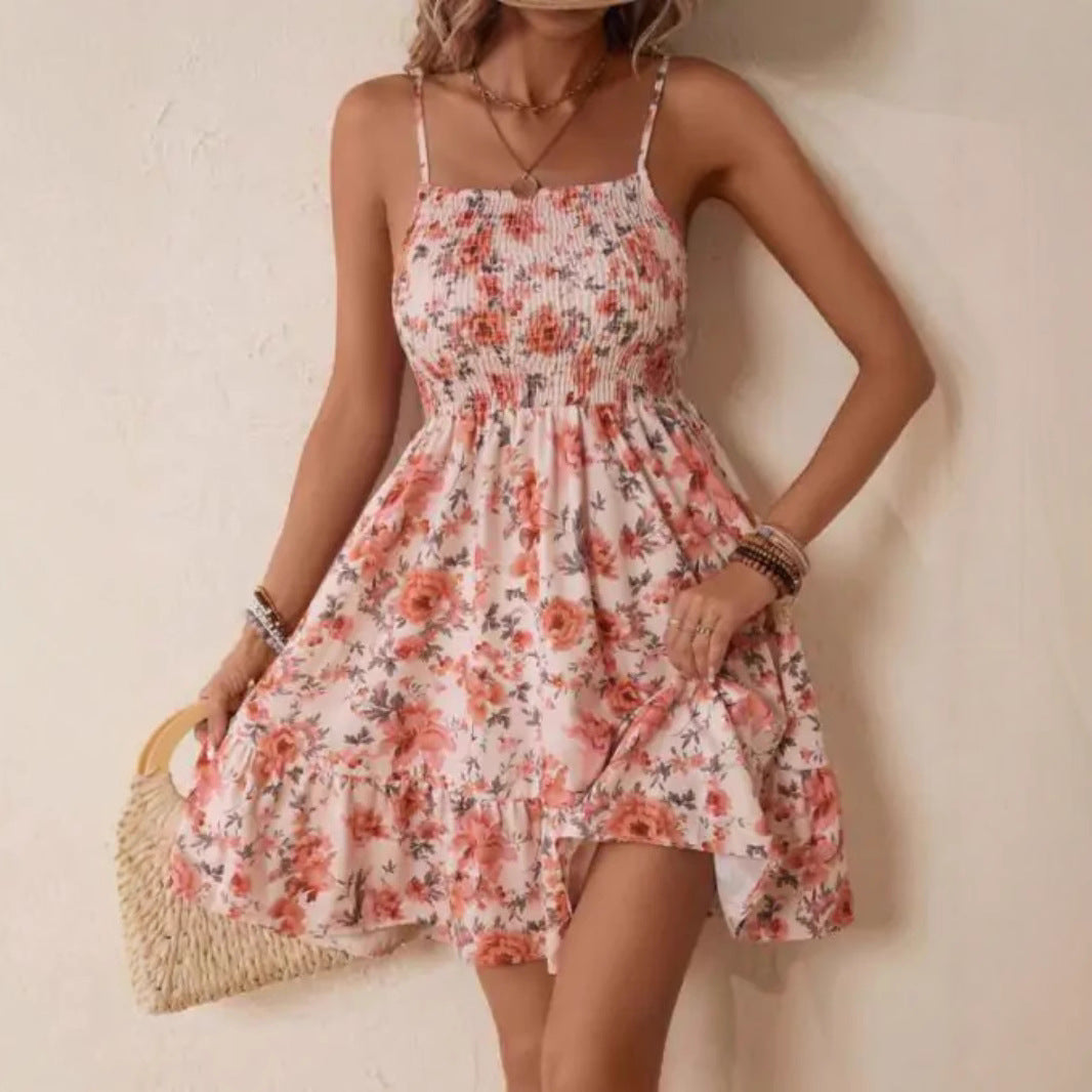 Robe d'été légère pour femmes avec volants et design floral Chic und Stil