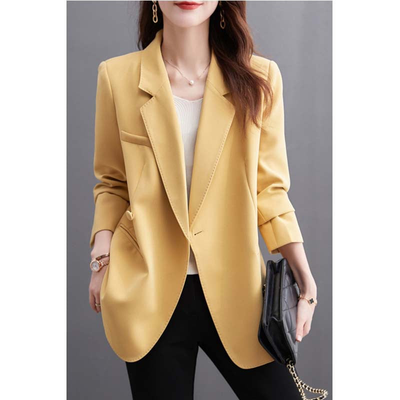 Blazer de bureau ajusté pour femme avec manches retroussées Chic und Stil