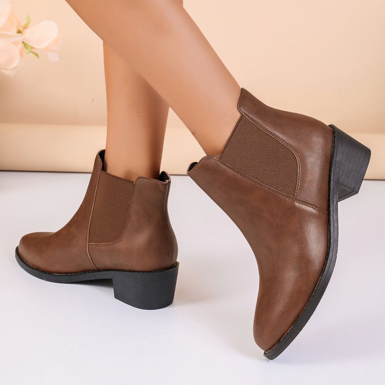 Bottines Chelsea pour dames en cuir végan avec des empiècements élastiques sur les côtés Chic und Stil