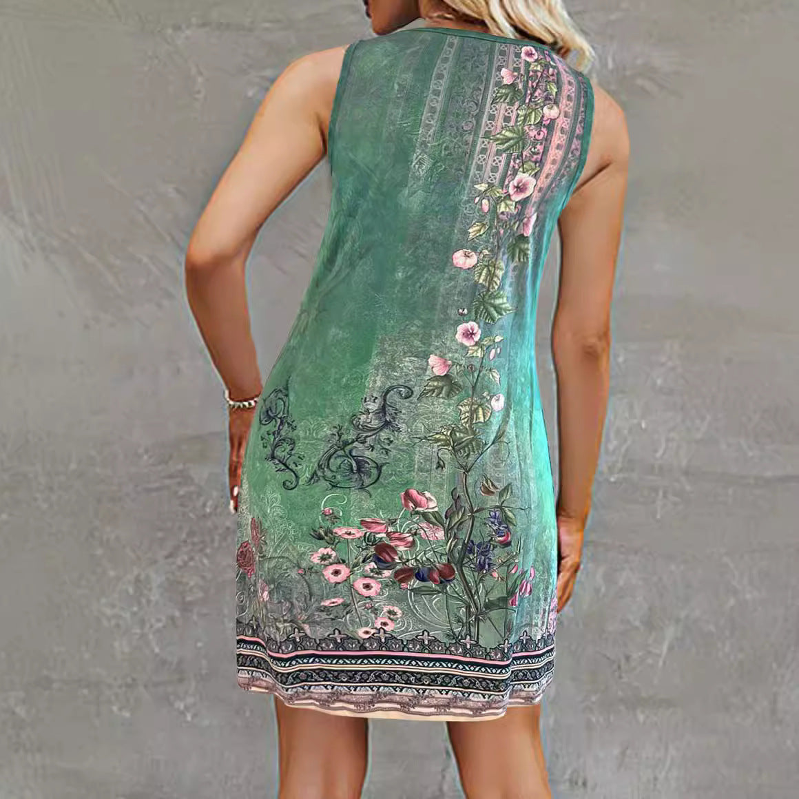 Robe tunique A-line imprimée pour femmes Chic und Stil