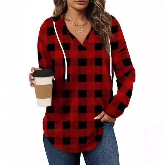 Chemise à carreaux décontractée pour femmes avec capuche Chic und Stil