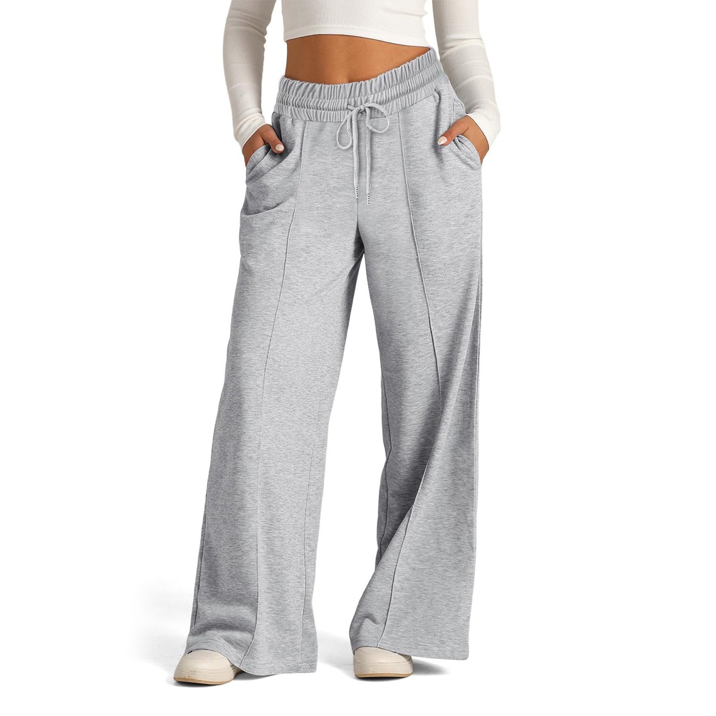 Pantalon de loisirs ample pour femmes avec taille élastique et poches latérales pratiques Chic und Stil