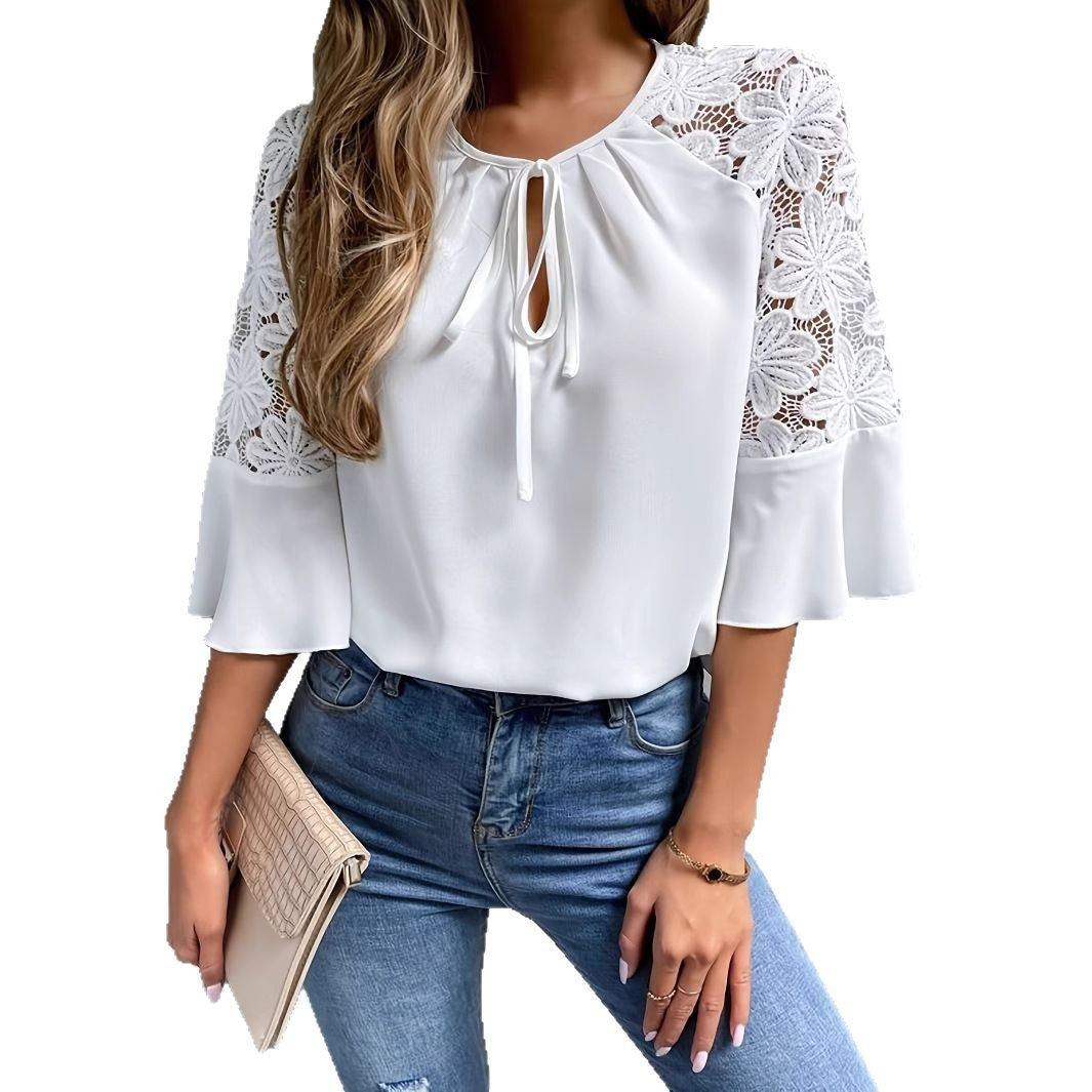 Blouse élégante pour femmes avec détail en dentelle Chic und Stil