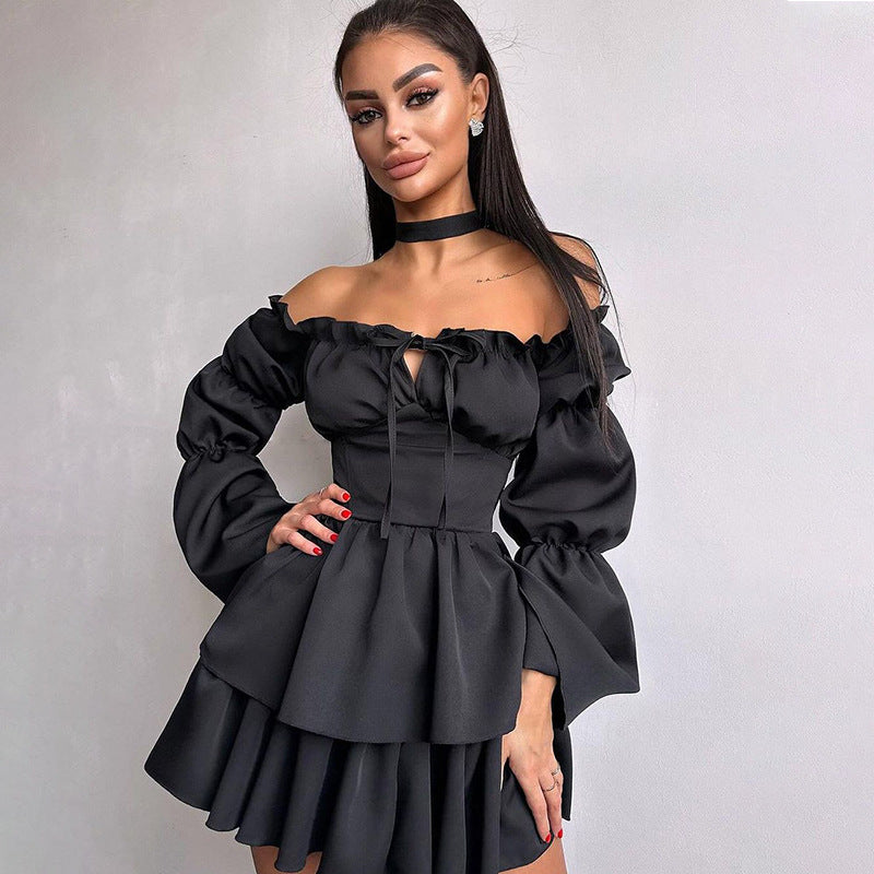 Robe mini décontractée à volants pour femmes avec ourlet volant Chic und Stil