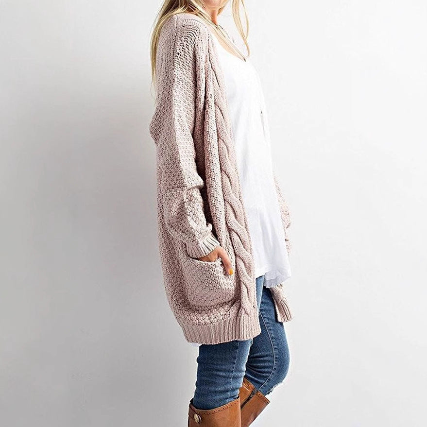 Dames Gros pull cardigan avec devant ouvert et poches pratiques Chic und Stil