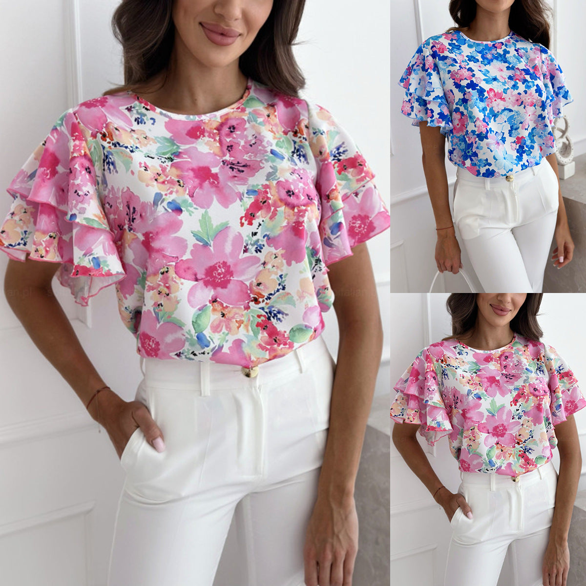 Chemisier pour femmes avec ourlet en dentelle florale Chic und Stil