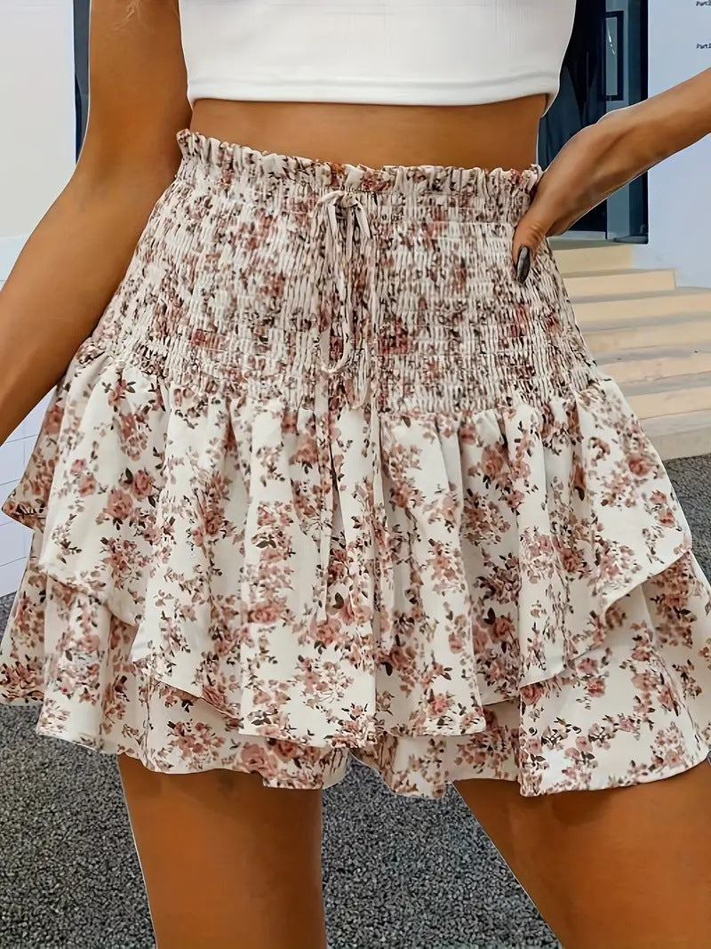 Jupe froncée à fleurs pour femmes Chic und Stil