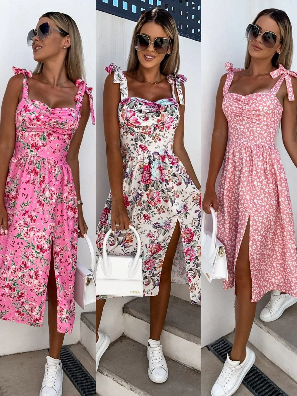 Robe midi à motifs floraux Chic und Stil pour femmes