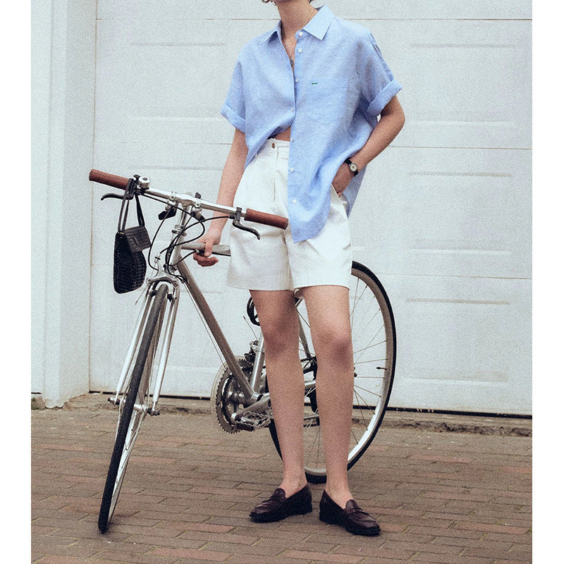 Chemise boutonnée décontractée à manches courtes pour femmes Chic und Stil