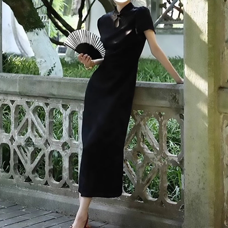 Robe midi élégante pour femmes avec détail en trou de serrure Chic und Stil