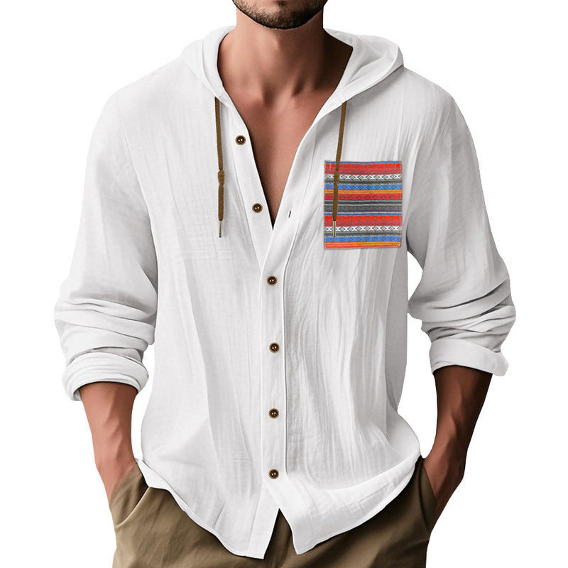T-shirt à capuche décontracté pour hommes avec impression colorée sur la poitrine Chic und Stil