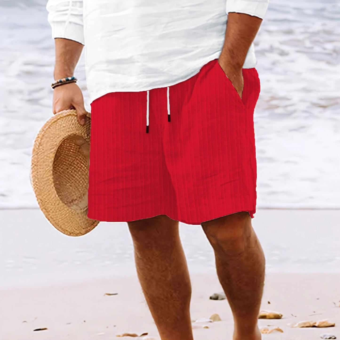 Shorts de plage décontractés pour hommes avec cordon élastique Chic und Stil
