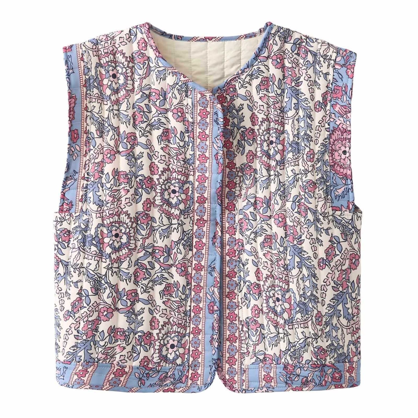Dames gilet matelassé avec design floral Chic und Stil