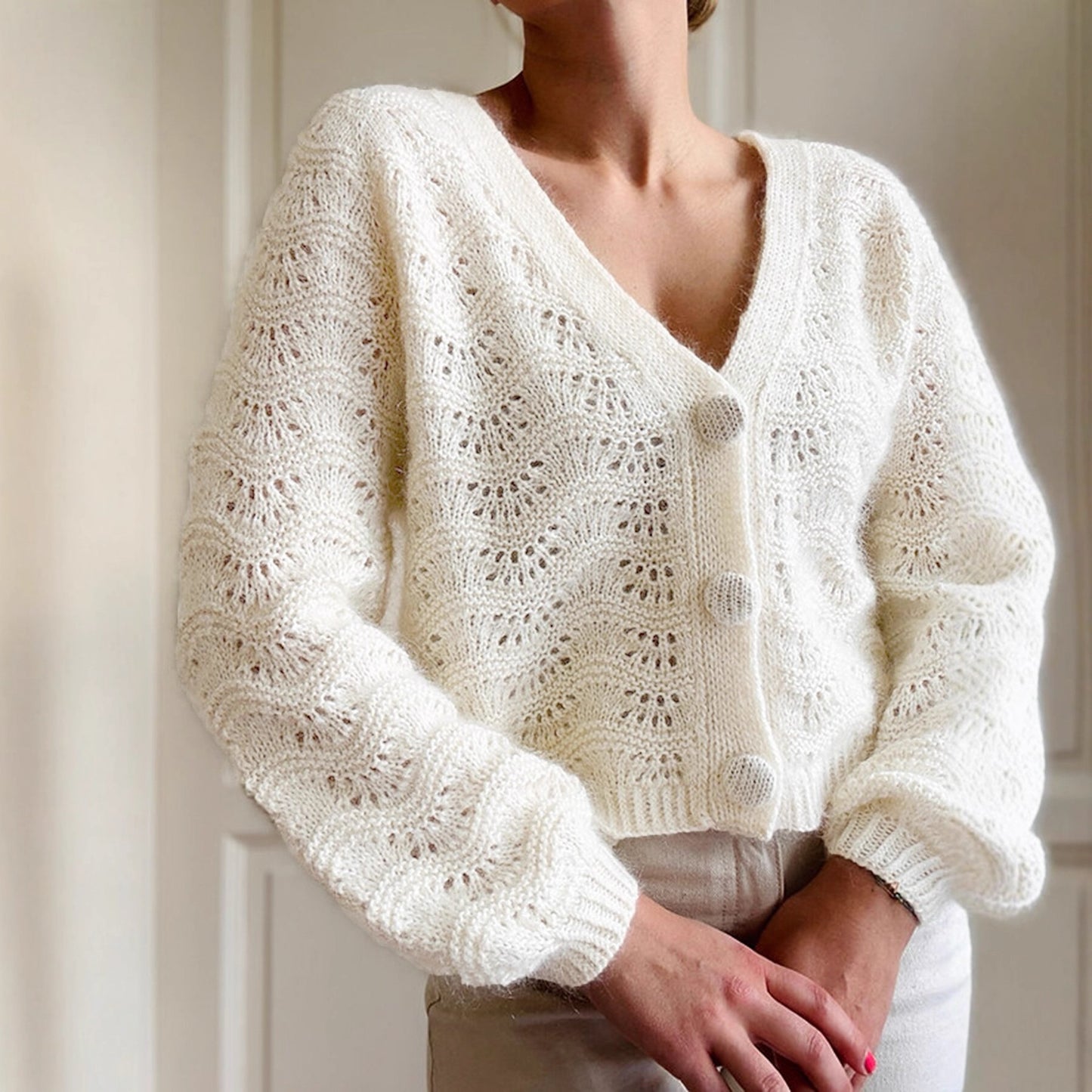 Veste en tricot pour femme avec design ondulé Chic und Stil