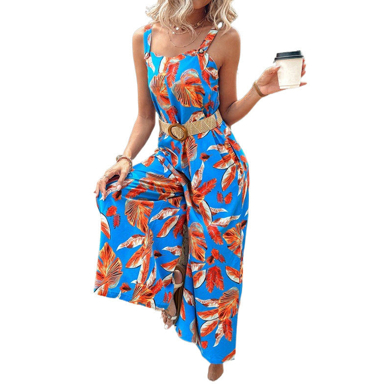 Dames Imprimé Floral Salopette Légère Chic und Stil