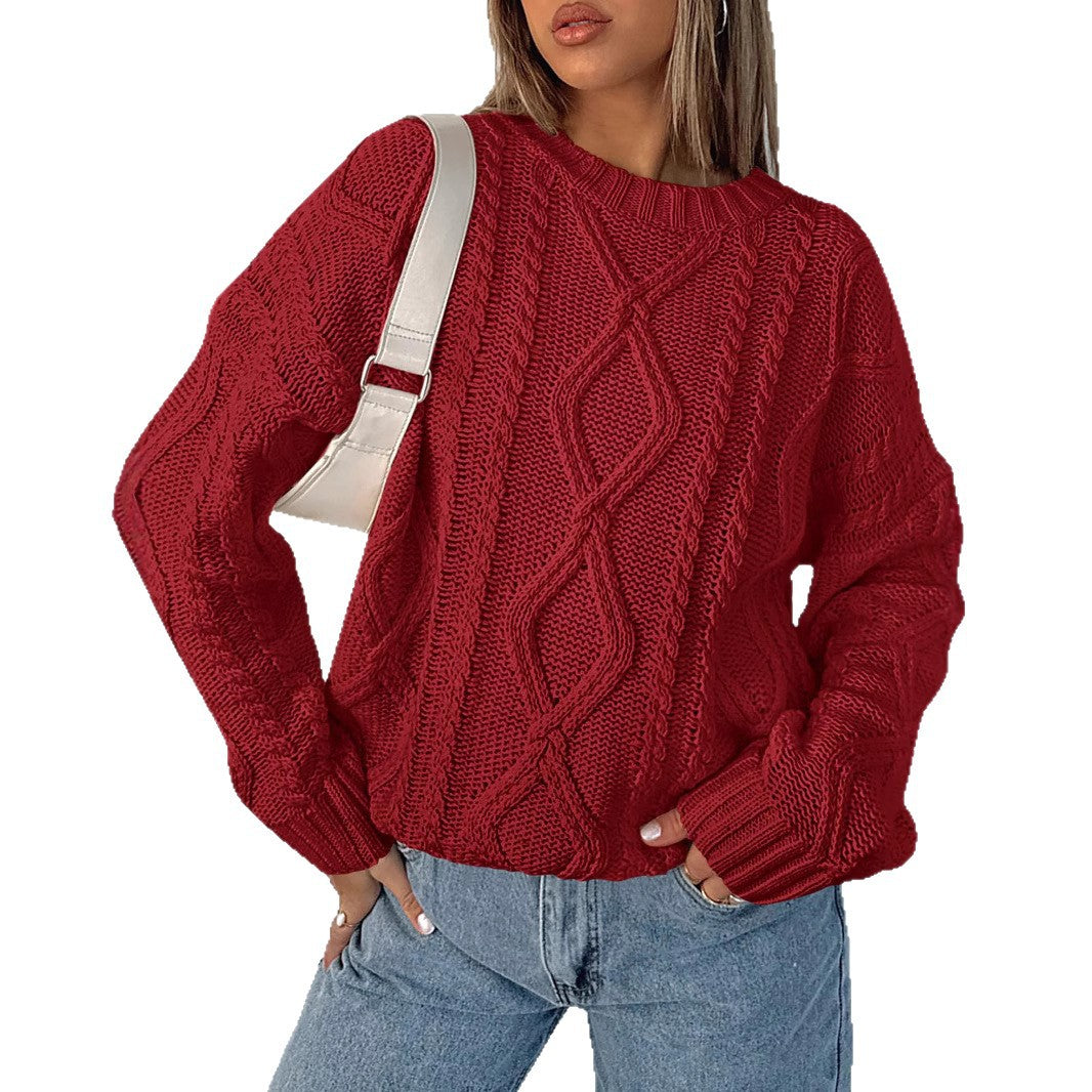 Pull en tricots épais pour femmes avec motif ondulé et coupe ample Chic und Stil