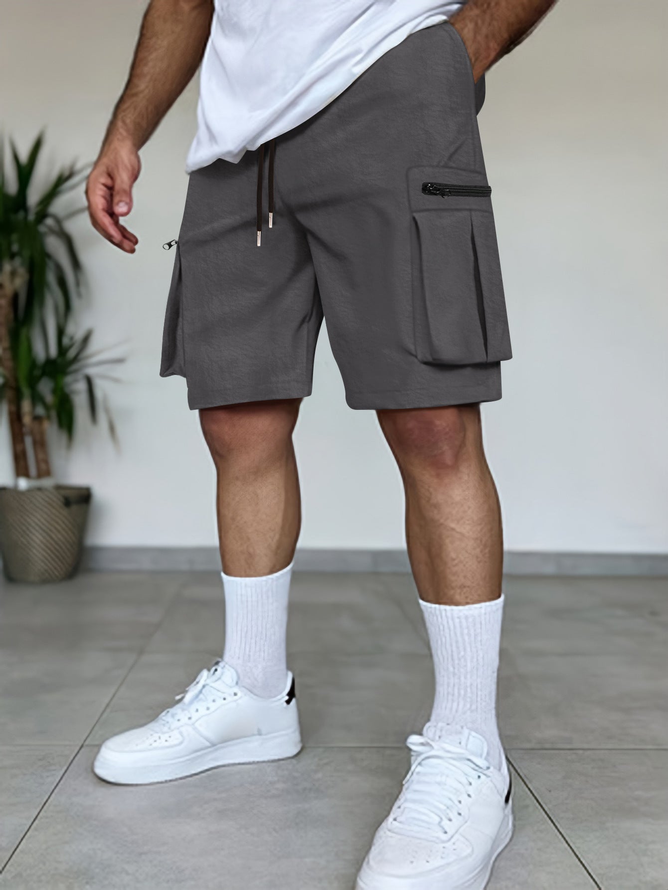 Shorts cargo utilitaires pour hommes avec poches à fermeture éclair Chic und Stil