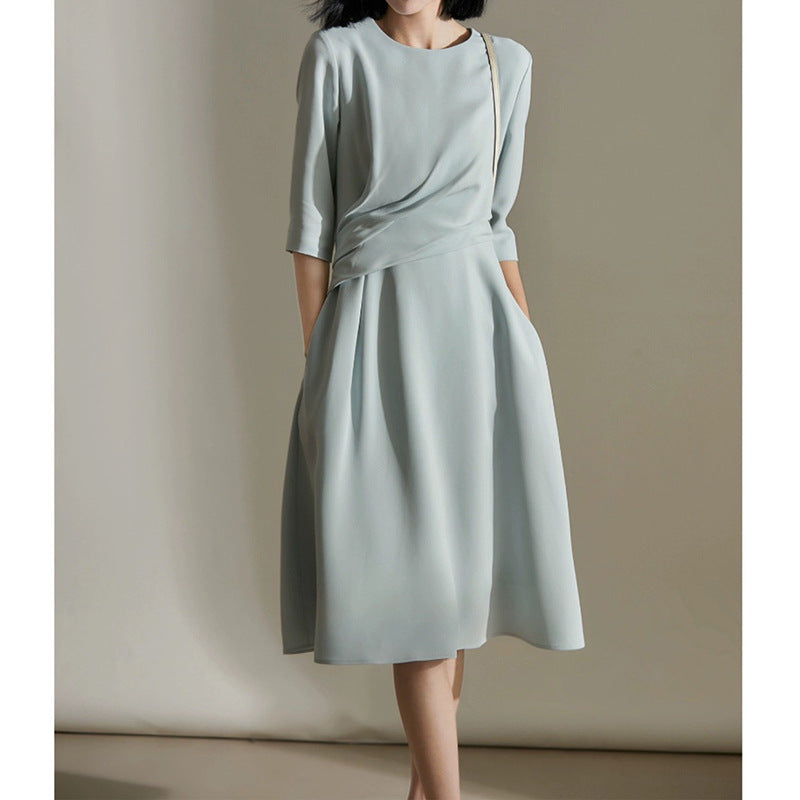 Robe midi élégante à torsion avant pour femme Chic und Stil